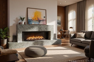 3/4 inch Pandora Ash Grey Marble hearth