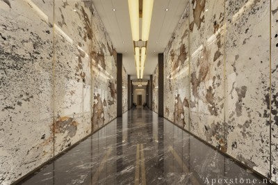 small white Granite wall office