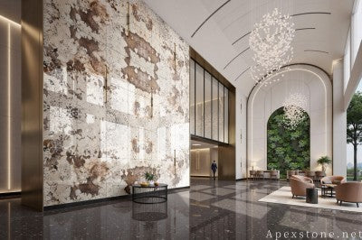 small white Granite wall office