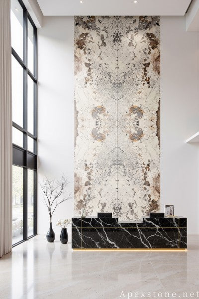 small white Granite wall office