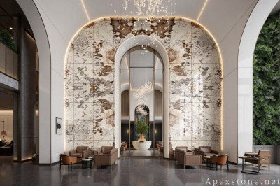small white Granite wall office