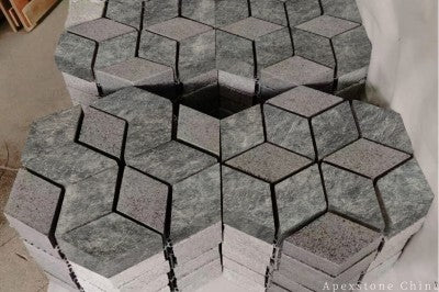 block grey Marble paving slabs