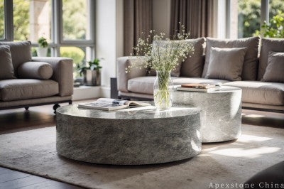 round grey Marble coffee table