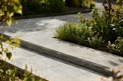 block grey Marble paving slabs