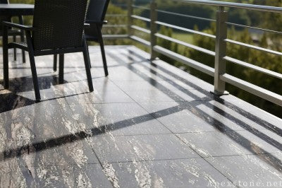3/4 inch black Granite pavers driveway