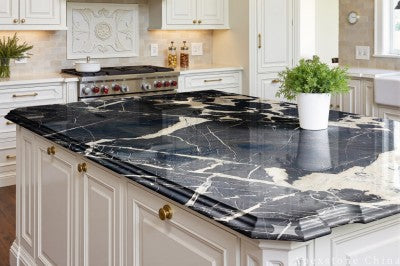 black Marble Leathered countertop kitchen