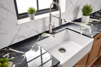 black Marble Leathered countertop kitchen