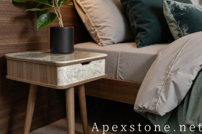 genuine grey Limestone nightstand