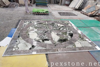 hexagon green Marble medallion