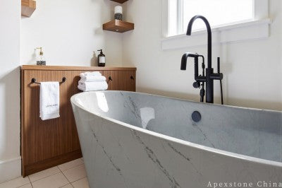 white Marble small tile shower wall