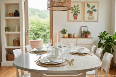 round white Marble dining table