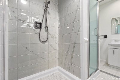 white Marble marble top bathtub shower