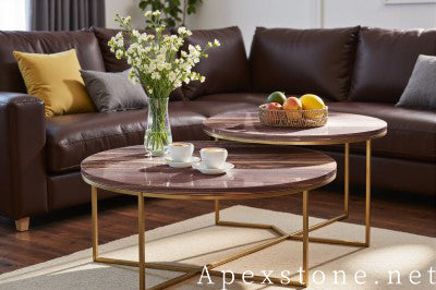 small red Marble table tops