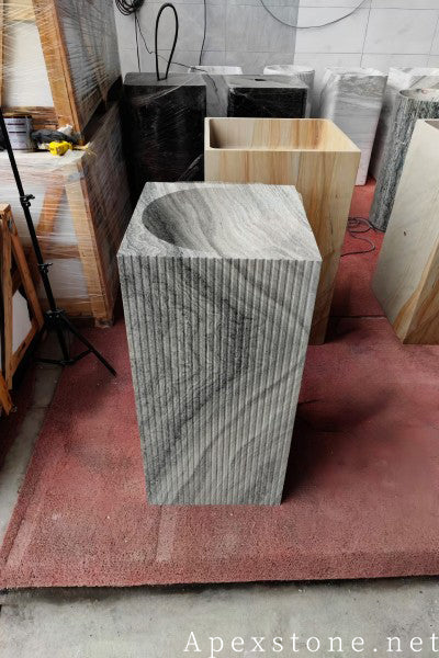 Red sandalwood Marble antique pedestal sinks