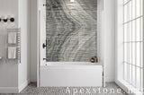 purple Marble small tile shower wall