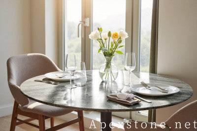 with storage purple Marble dining table