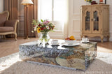 round blue Granite cocktail table