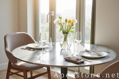 custom white Quartzite dining table