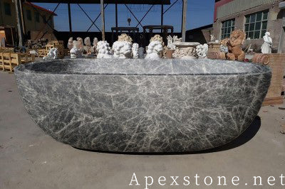 luxury Snow Black Fox Marble bathtub