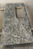 Flat edge Snow Black Fox Marble island countertops