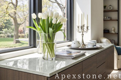 Waterfall Snow Flake Marble tops