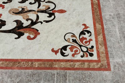 4x4 Snow Flake Marble medallion