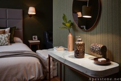small white Marble nightstand