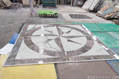 24x48 white Marble medallion