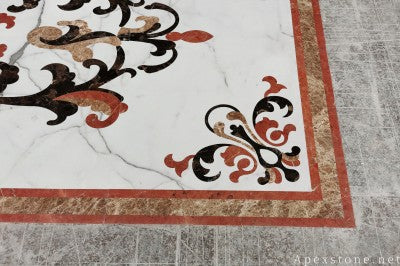 24x48 white Marble medallion