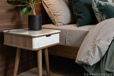small white Marble nightstand