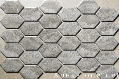 hex Striato Grigio vien cut Marble floor tiles