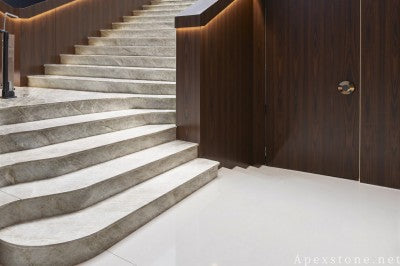 3/4 inch beige Quartzite floor entrance