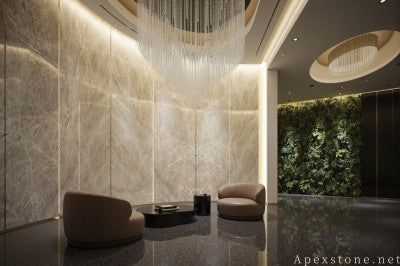 3/4 inch beige Quartzite floor lounge