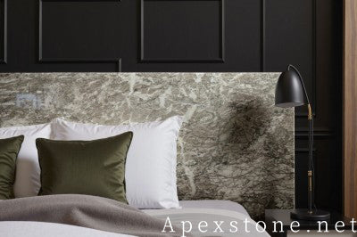 round grey Marble nightstand
