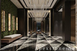 patterned grey Marble floor foyer