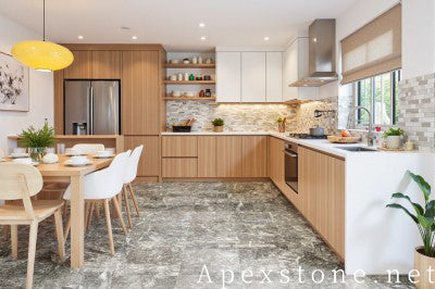 hex Temple Gray Marble tiles