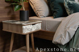 round grey Marble nightstand