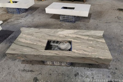 raw Tiffany Blue Marble slabs