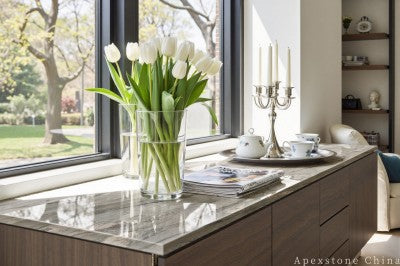 Honed Tiffany Blue Marble tops