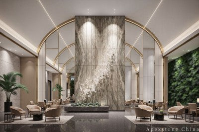 10mm green Marble floor hotel