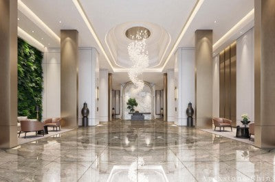 3/4 inch green Marble wall corridor