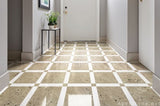 polished beige Travertine floor entry hall