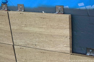 small beige Travertine outside walls