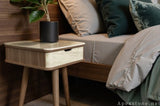 inlay beige Travertine nightstand