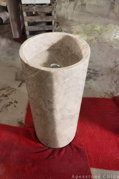 Turkey Bulgari Gold Marble small pedestal sinks