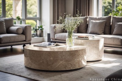 genuine beige Marble coffee table