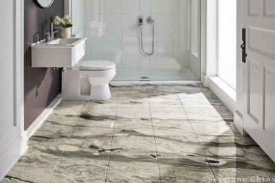 green Marble 72 inch tile bathroom floor