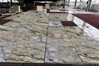 polished Turkey Bulgari Green Marble floor tiles