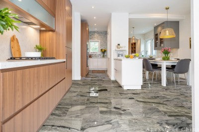 polished Turkey Bulgari Green Marble floor tiles