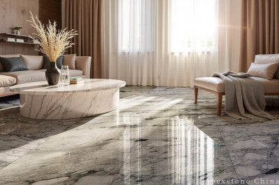 3/4 inch green Marble tile living room floor